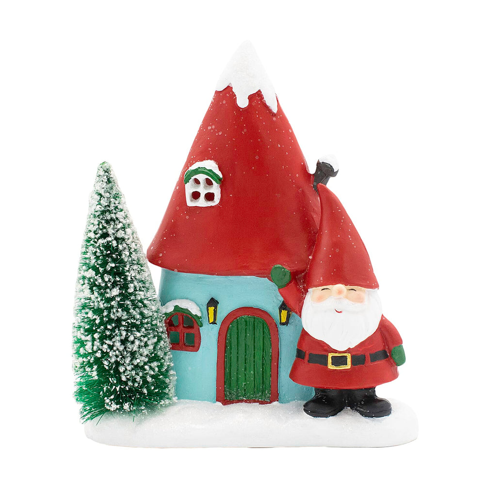 LED Light Up Santa Claus and Xmas House Decoration (Size 16x14x7 cm) - Red