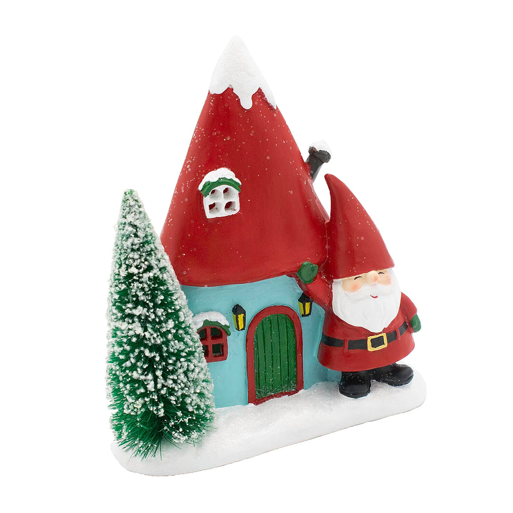 LED Light Up Santa Claus and Xmas House Decoration (Size 16x14x7 cm) - Red