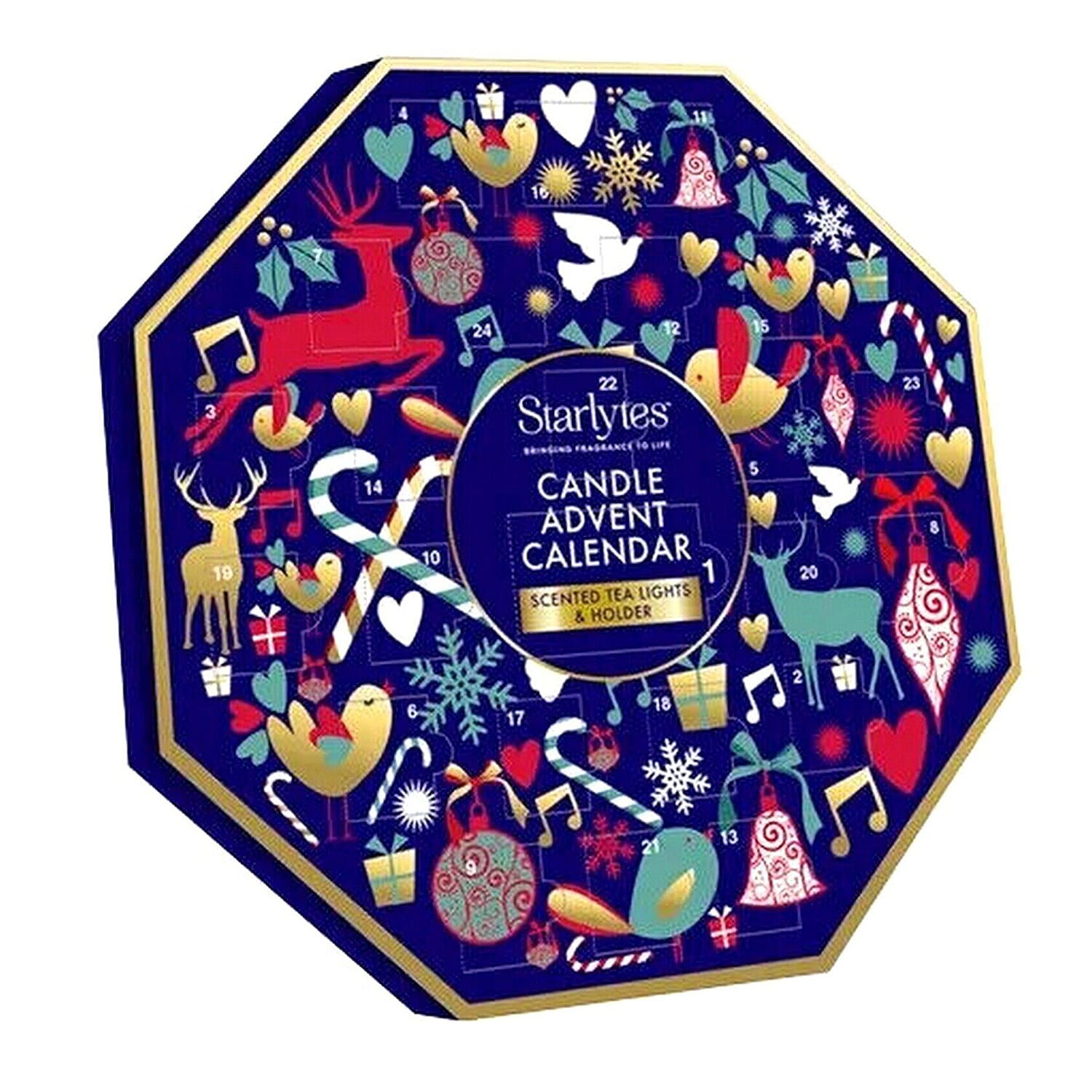 Christmas Closeout - Starlytes Large Octagon Christmas Advent Calender