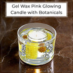 Decorative Gel Candle with Glowing Effect and Embedded Flowers (200g) - Citronella