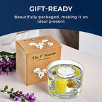 Decorative Gel Candle with Glowing Effect and Embedded Flowers (200g) - Citronella