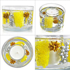 Decorative Gel Candle with Glowing Effect and Embedded Flowers (200g) - Citronella