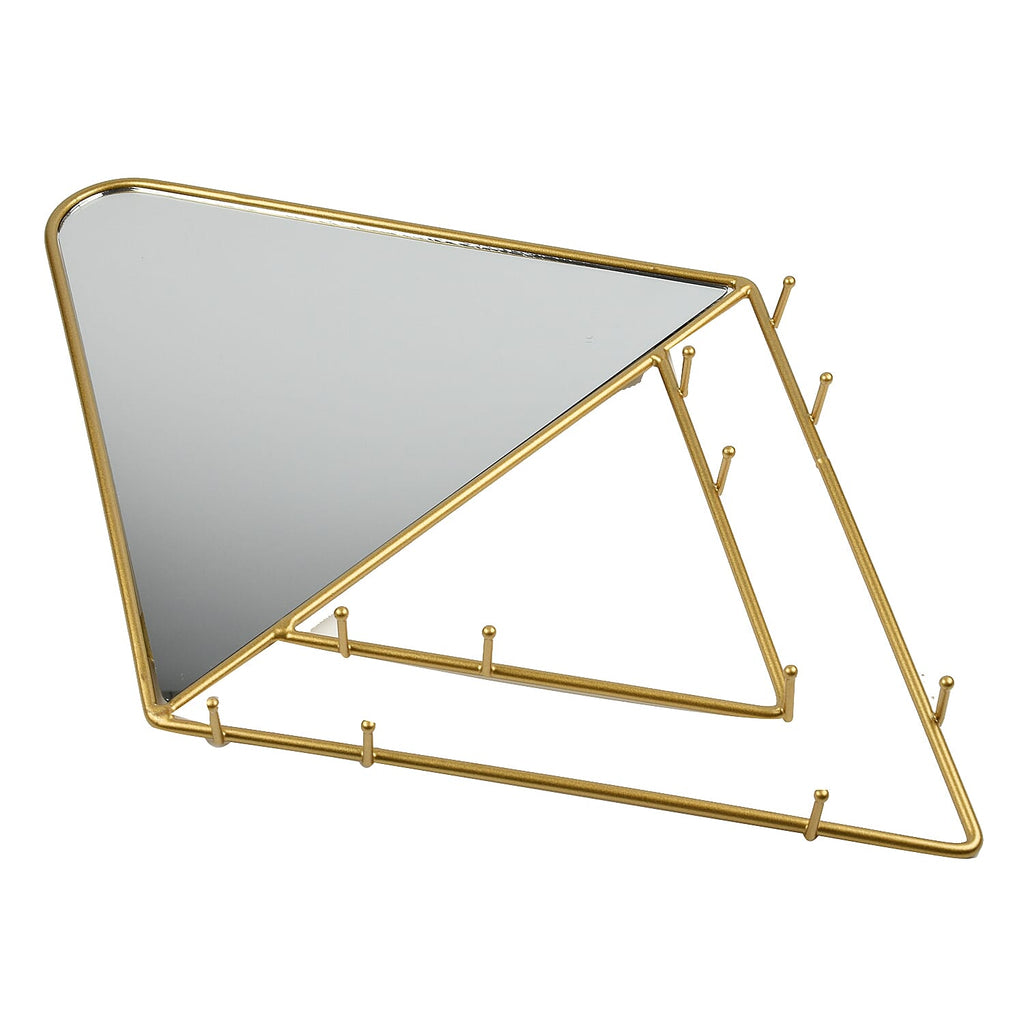 Decorative Jewelry holder with Mirror  in Gold Tone (Size 23x2x37cm)