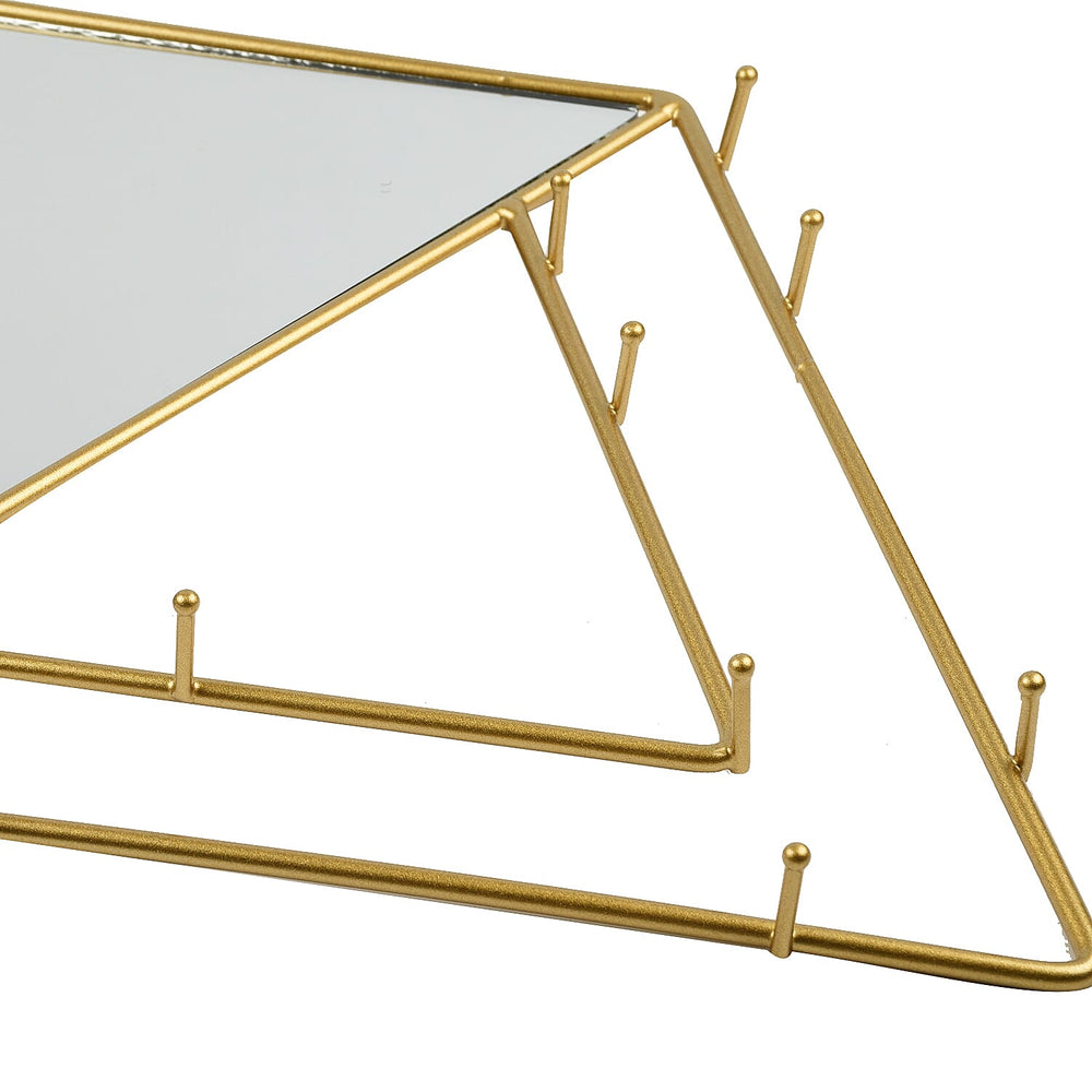 Decorative Jewelry holder with Mirror  in Gold Tone (Size 23x2x37cm)