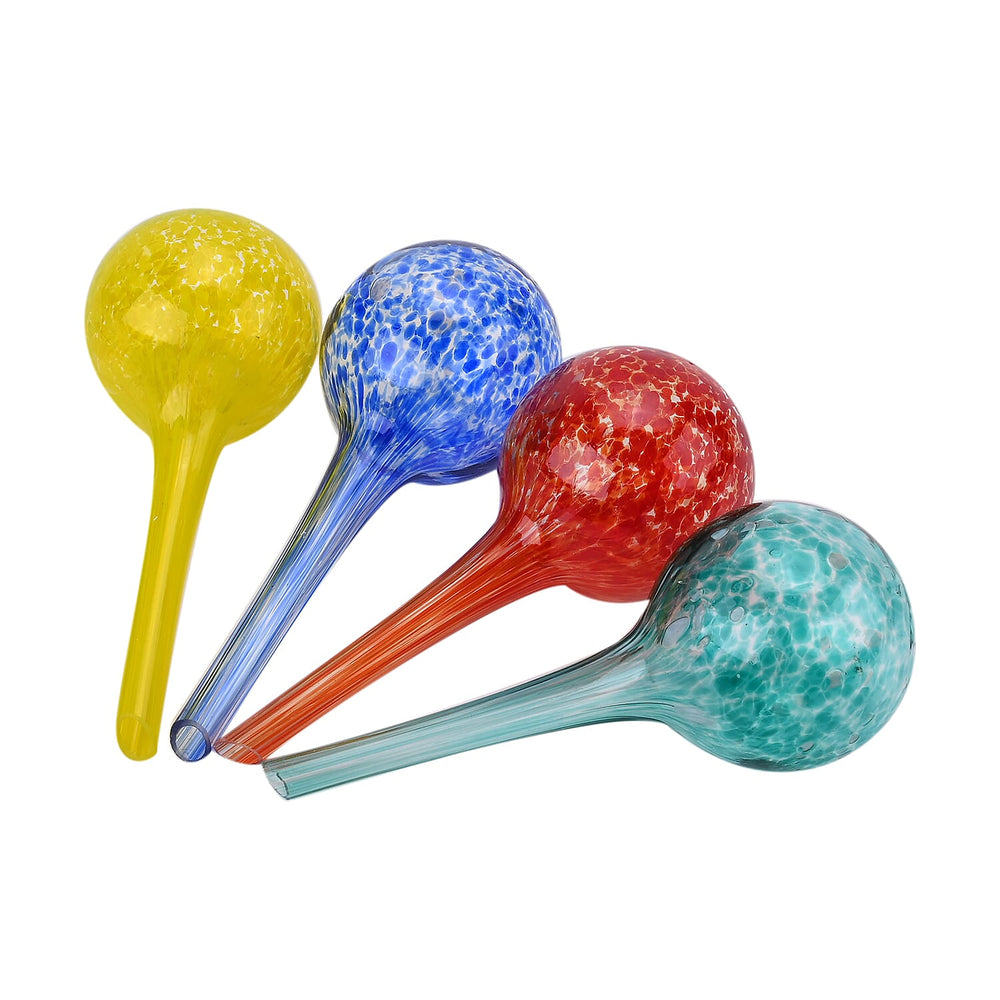 4 Glass Self Watering Globes for Plants - Slow Release - Multicolor