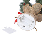 Christmas Decorative - Snowy Pine Tree LED Light  Linen Flowerpot (Size 55x11 Cm) - Green