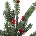 Christmas Decorative - Snowy Pine Tree LED Light  Linen Flowerpot (Size 55x11 Cm) - Green