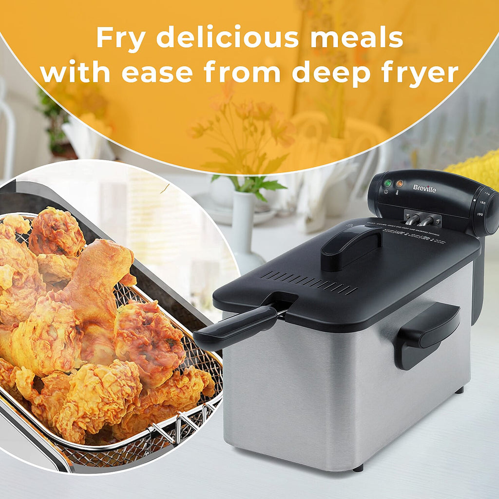 Breville 3 Litre Deep Fat Fryer (Size 31x17x16 Cm) - 2000W