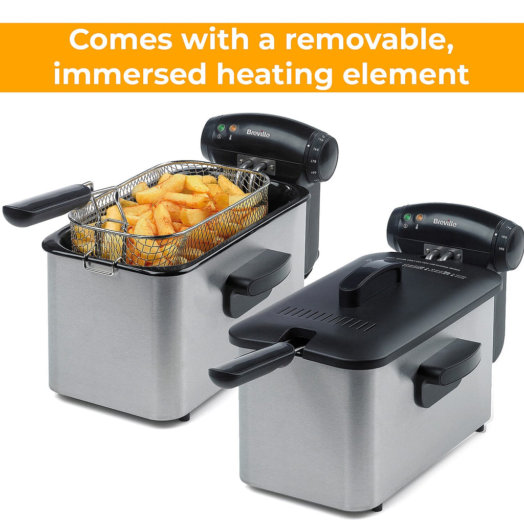 Breville 3 Litre Deep Fat Fryer (Size 31x17x16 Cm) - 2000W