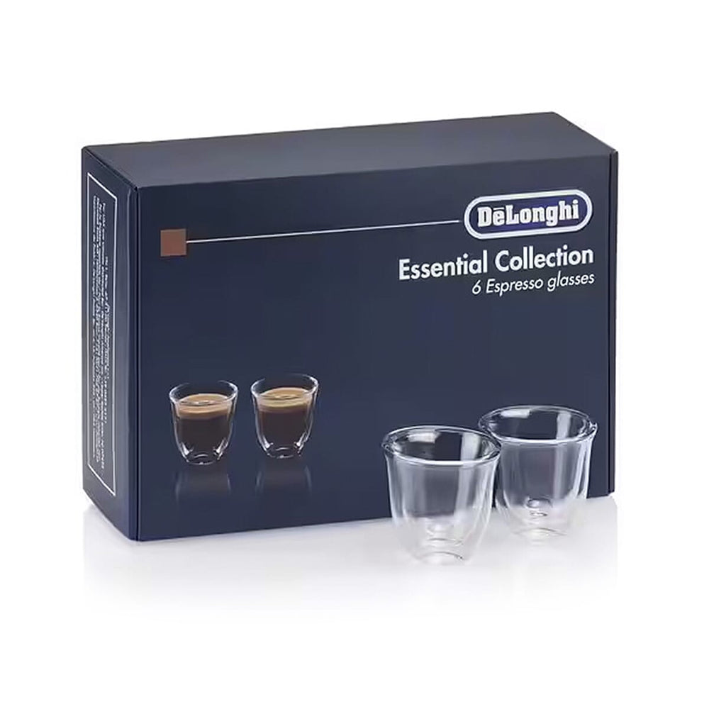 DeLonghi Essential Collection 6 Espresso Glasses - 90ml