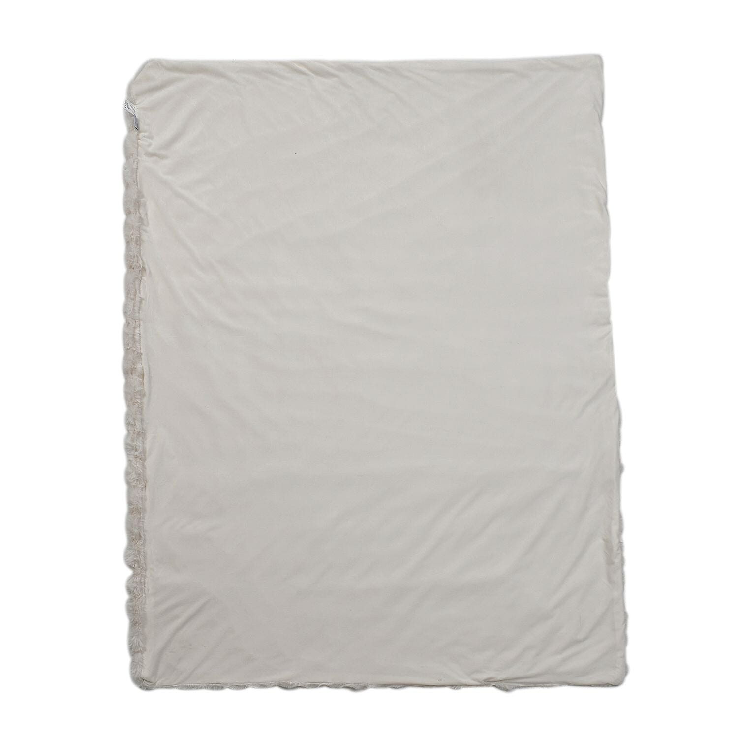 Deluxe Range- Super Soft Faux Fur Double Layer Blanket (Size 200x150) - Cream