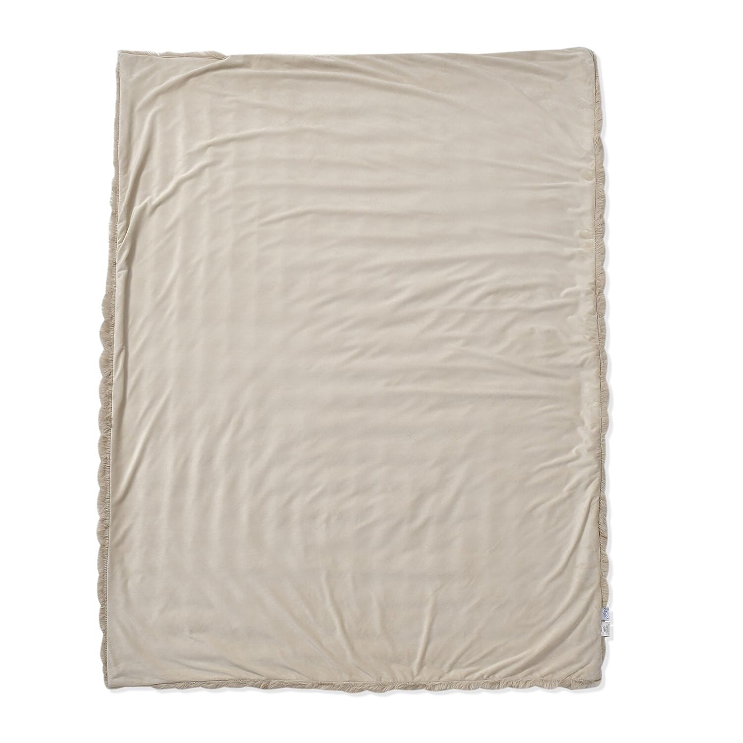 Deluxe Range- Super Soft Faux Fur Double Layer Blanket (Size 200x150) - Natural