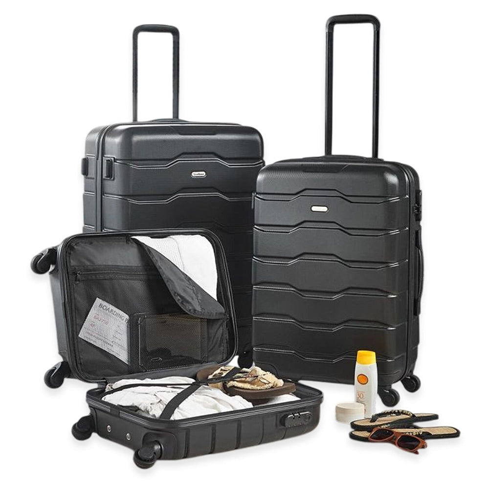 Denwud Travel Magic 3-Piece Luggage Suitcases - Black