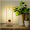 Design Glass Shade Concrete Cylinder Industrial Table Lamp - set of 2