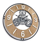 Designer Big Wall Clock (Size 53cm) - Brown - White