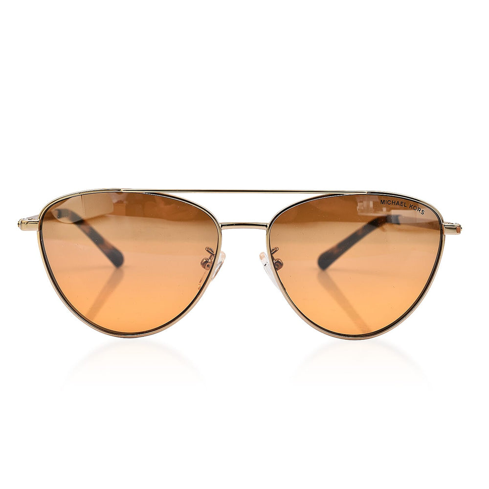Designer Closeout Buy- MICHAEL KORS Sunglasses Pilot Shape Metal Sunglasses - Gold