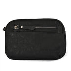 Designer Closeout - Enrico Benetti Leatherette Crossbody Bag with Exterior Zipped Pocket - Black