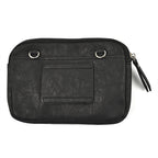 Designer Closeout - Enrico Benetti Leatherette Crossbody Bag with Exterior Zipped Pocket - Black