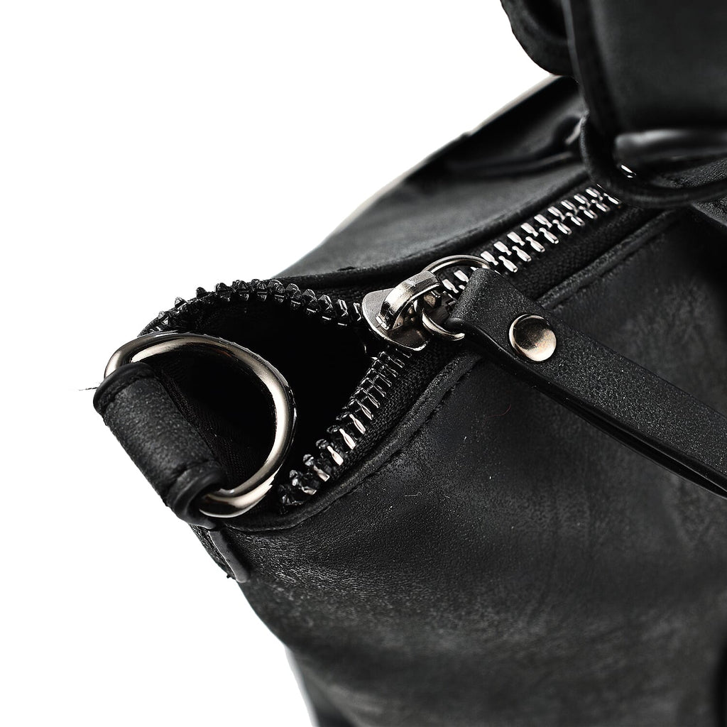 Designer Closeout - Enrico Benetti Leatherette Shoulder Bag with Handle Drop - Black