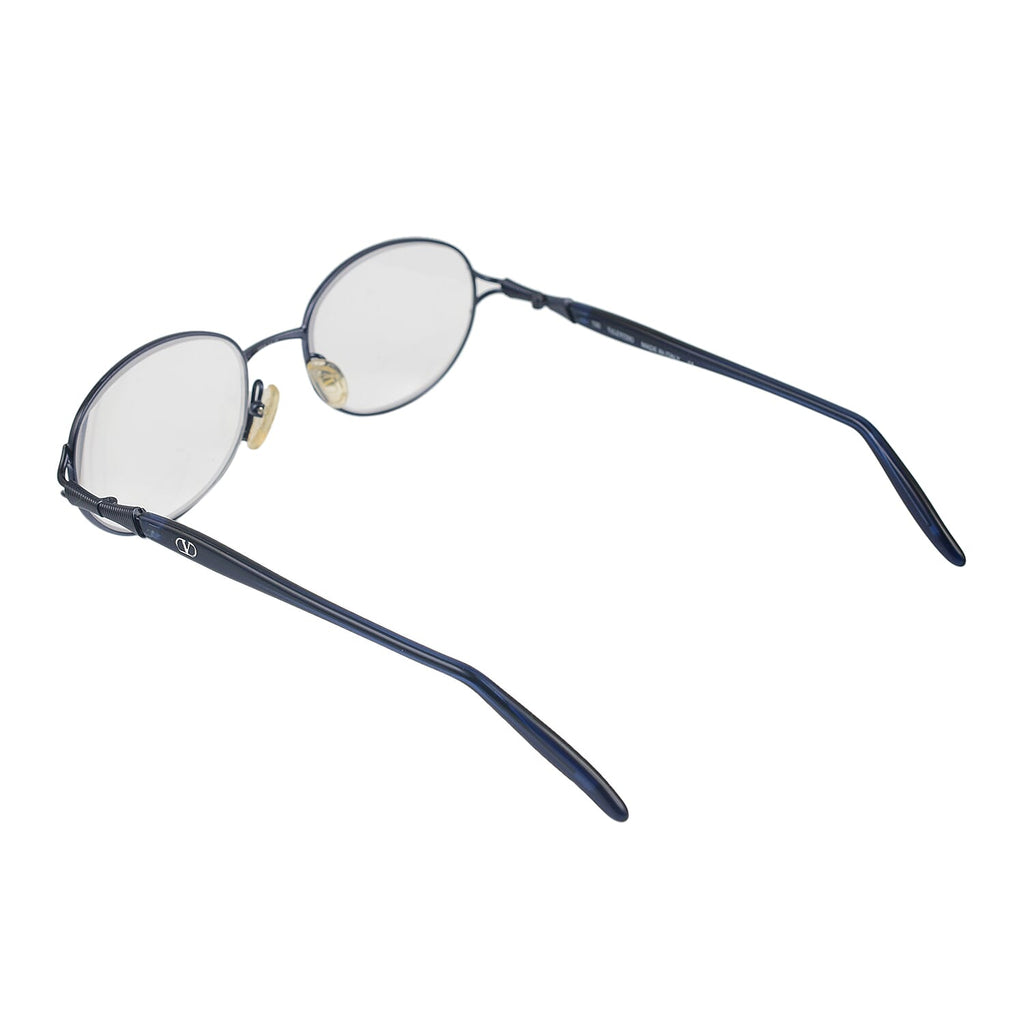 Designer Closeout - VALENTINO Oval Metal Unisex Readers (Power 2.0 D) - Blue