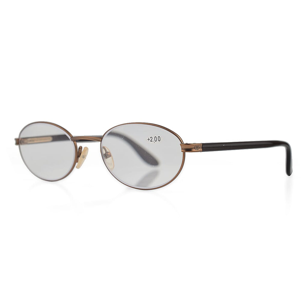 Designer Closeout - VALENTINO Oval Unisex Readers (Power 2.0 D) - Bronze