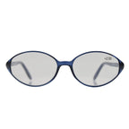 Designer Closeout - VALENTINO Rectangular Unisex Oval Readers (Power 3.00) - Blue Heather
