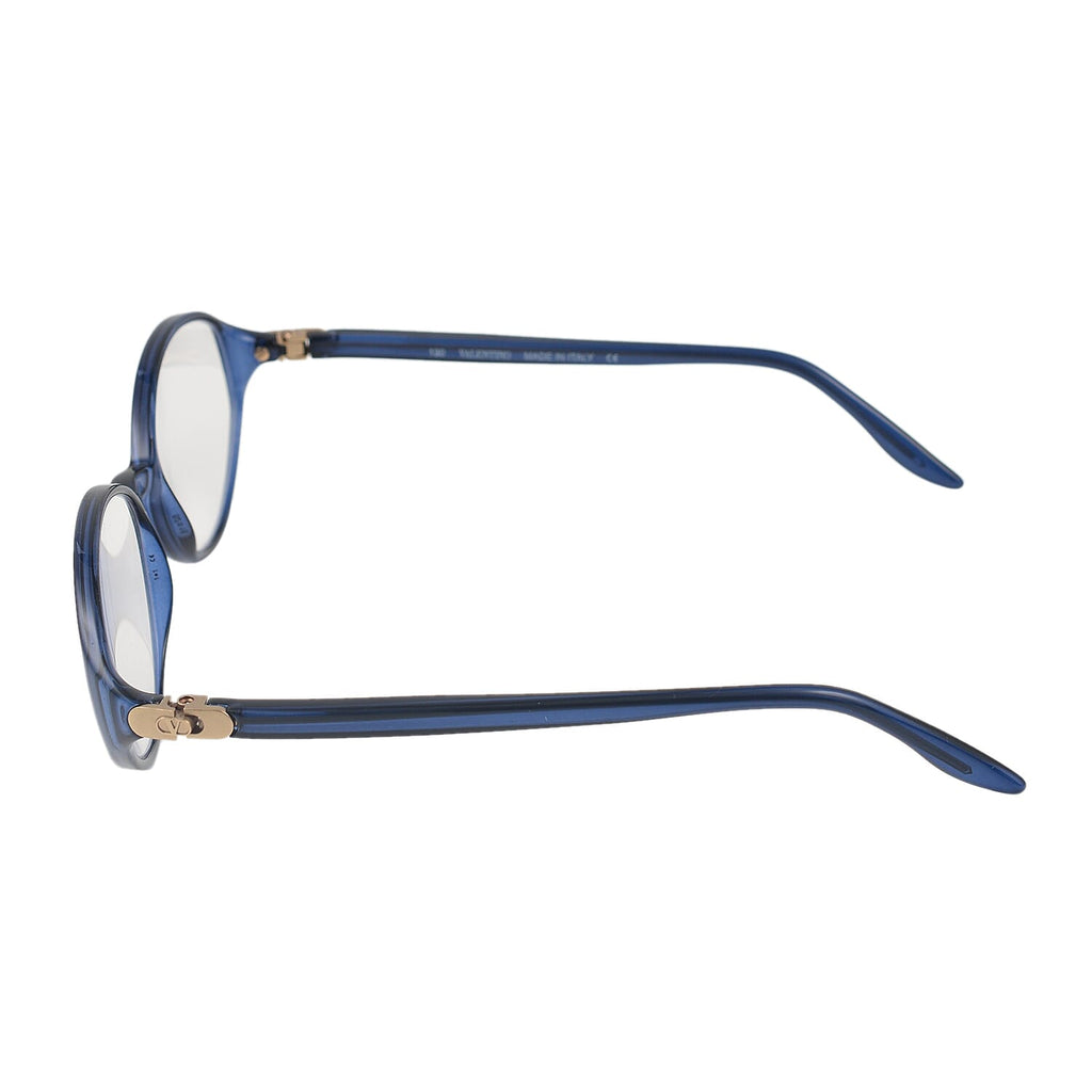 Designer Closeout - VALENTINO Rectangular Unisex Oval Readers (Power 3.00) - Blue Heather
