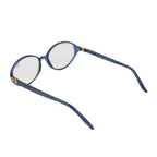 Designer Closeout - VALENTINO Rectangular Unisex Oval Readers (Power 3.00) - Blue Heather