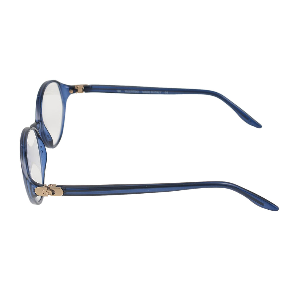 Designer Closeout - VALENTINO Rectangular Unisex Oval Readers (Power 4.00) - Blue Heather