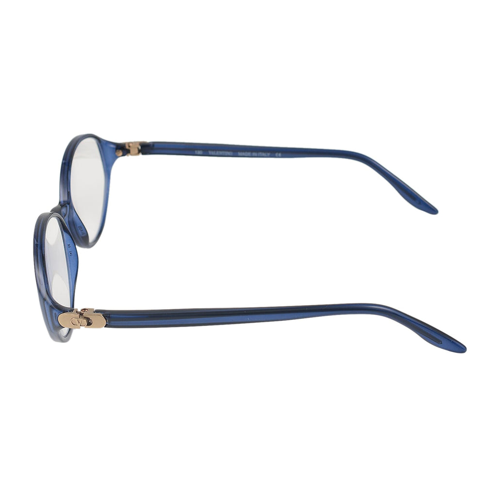 Designer Closeout - VALENTINO Rectangular Unisex Oval Readers (Power 4.00) - Blue Heather