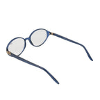 Designer Closeout - VALENTINO Rectangular Unisex Oval Readers (Power 4.00) - Blue Heather