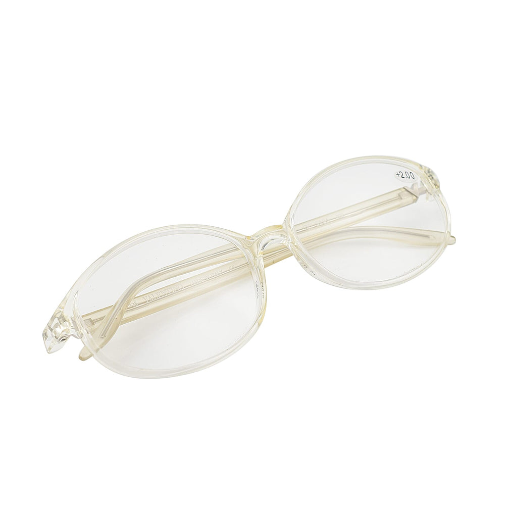 Designer Closeout - VALENTINO Rectangular Unisex Readers (Power 2.0 D) - Crystal