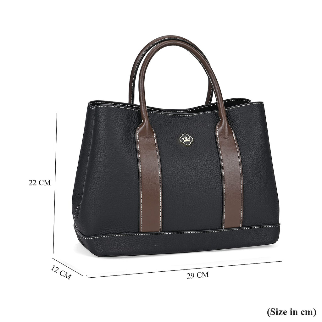 Designer Inspiration - 100% Genuine Leather Crossbody Bag with Long Shoulder Strap - Black