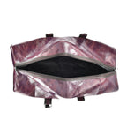 Designer Inspired Travel Duffle Bag with Shoulder Strap - Burgundy