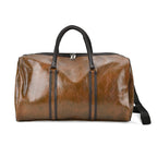Designer Inspired Travel Duffle Bag with Shoulder Strap - Grey