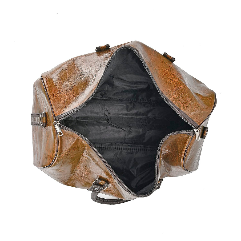 Designer Inspired Travel Duffle Bag with Shoulder Strap - Grey