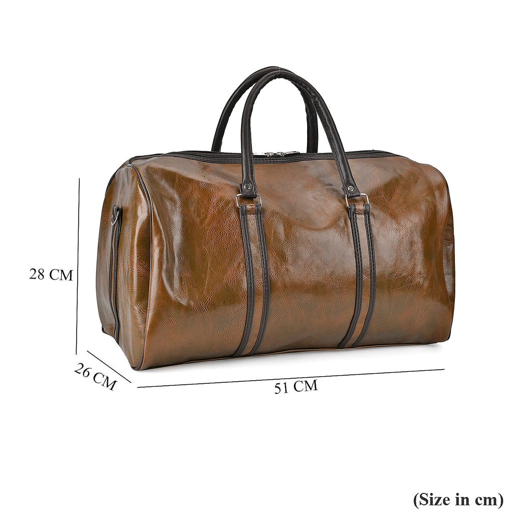 Designer Inspired Travel Duffle Bag with Shoulder Strap - Grey