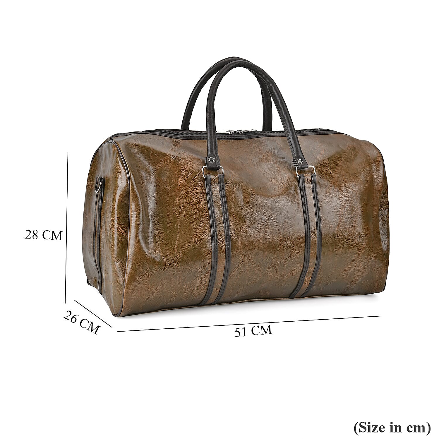 Designer Inspired Travel Duffle Bag with Shoulder Strap - Grey