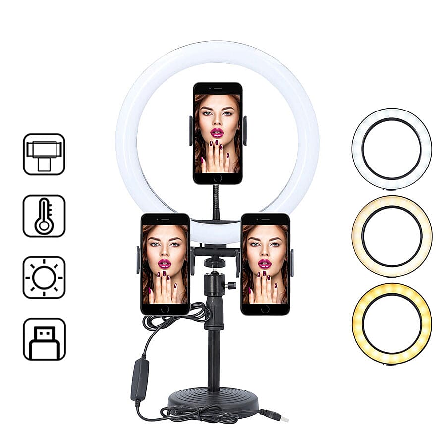 Desktop Dimmable Fill Ringlight with 3 Light Temperatures