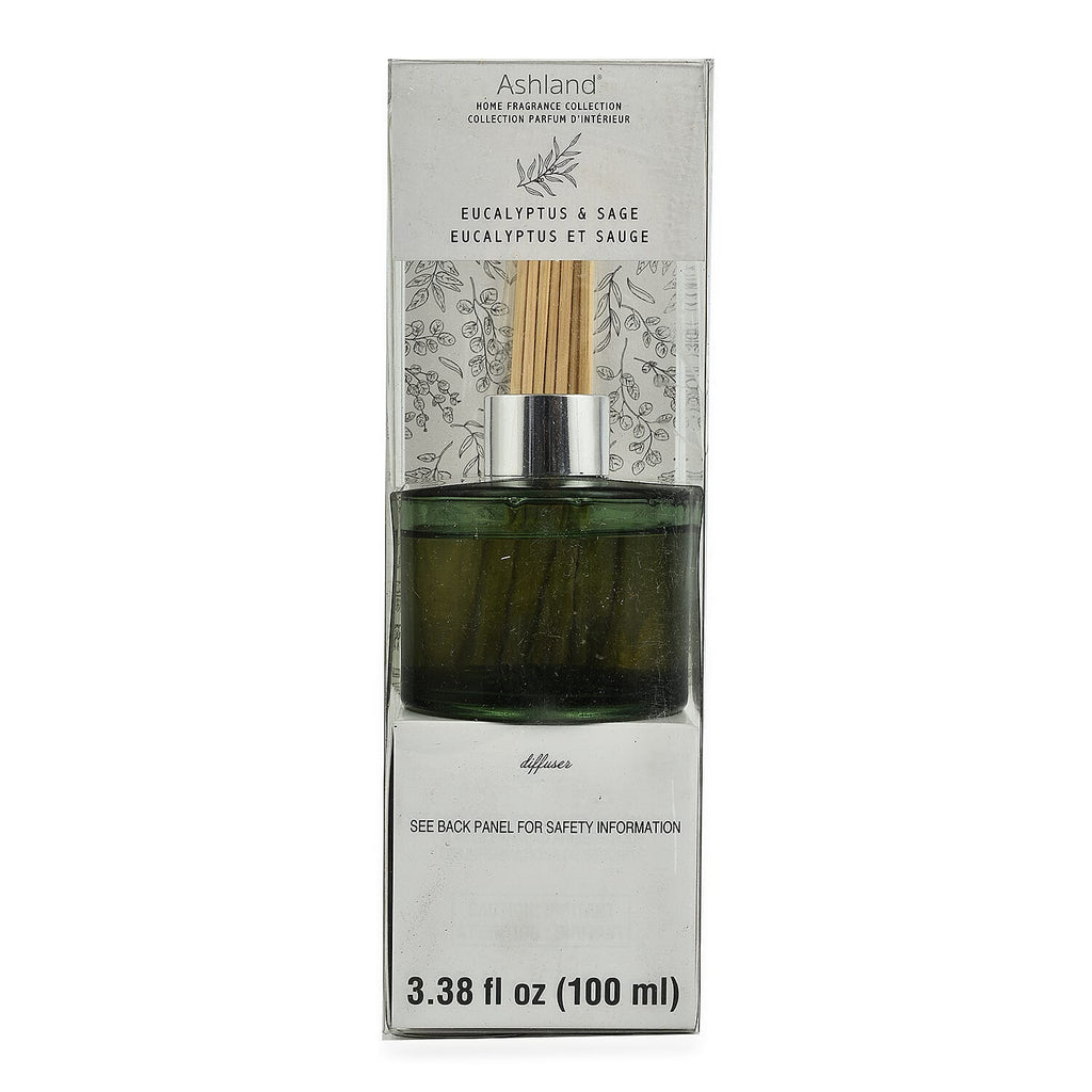 CloseOut - Reed Diffuser in Glass Jar with 7 Reeds Sticks (100ml) -  Eucalytus & Sage