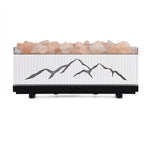 Bliss and Beyond Double Spray Diffuser with 10 Oils, Himalayan Salt Rocks - USB 5V Essential Oil Humidifier with Timer - 2-Colour LED Light - White