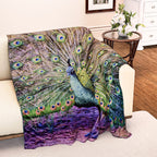 One Time Deal - Ultra-Soft Animal Print Blanket 240 GSM size 150x200-  Peacock