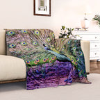 One Time Deal - Ultra-Soft Animal Print Blanket 240 GSM size 150x200-  Peacock
