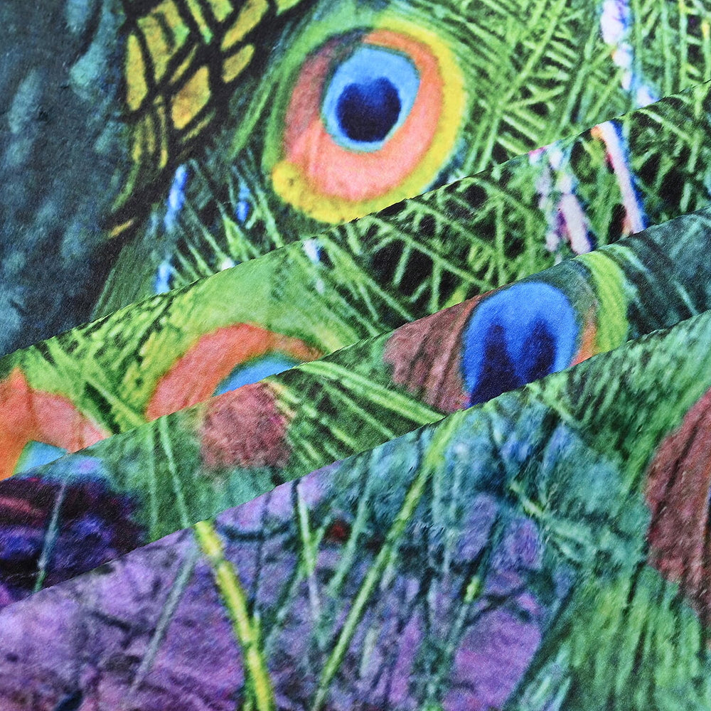 One Time Deal - Ultra-Soft Animal Print Blanket 240 GSM size 150x200-  Peacock