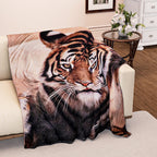 One Time Deal - Ultra-Soft Animal Print Blanket 240 GSM size 150x200-  Tiger
