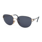 Dior Designer Branded Women Black and Gold Metal Cat-Eye Sunglasses with Grey Lenses