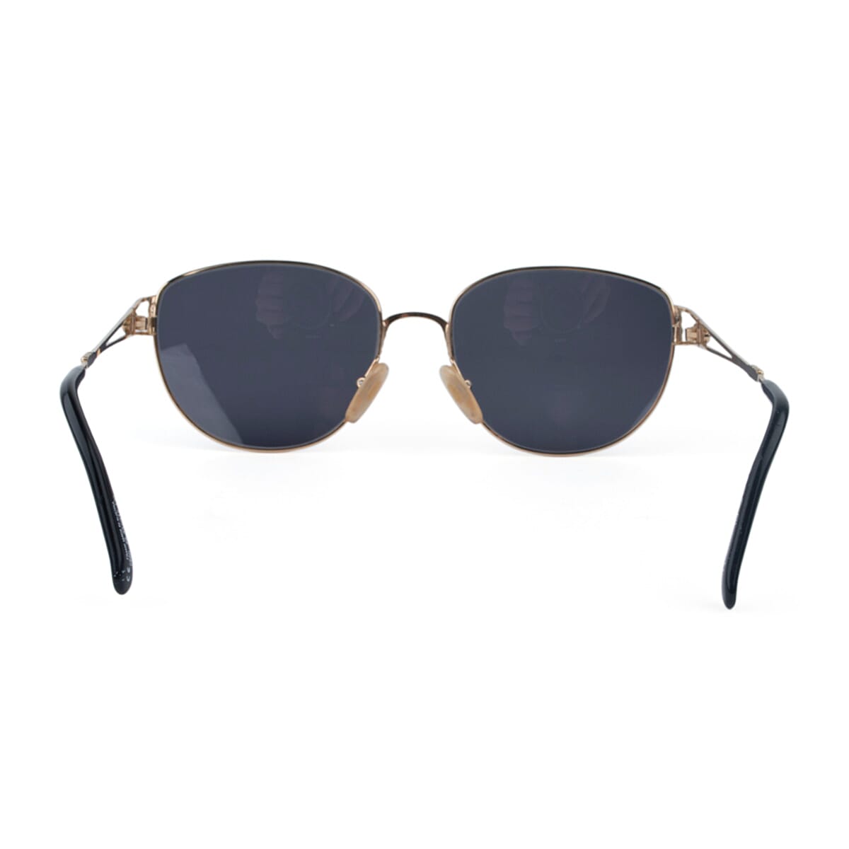 Dior Designer Branded Women Black and Gold Metal Cat-Eye Sunglasses with Grey Lenses