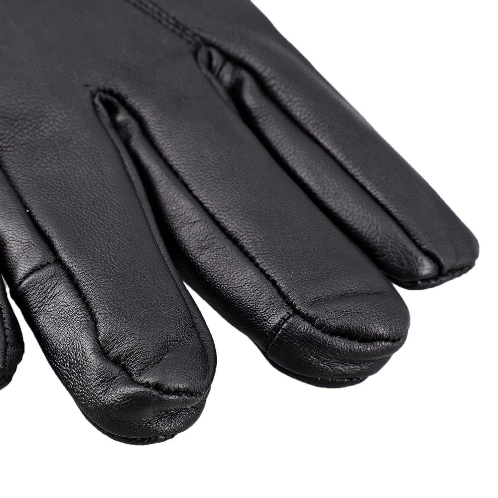 100% Genuine Leather Winter Gloves (Size Large) - Black