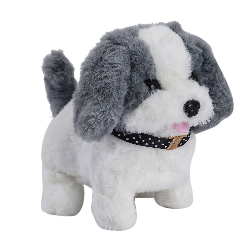 Doorbuster - Electric Walking Plush Dog Toy - Grey (Size 18x15x13 cm, 2 AA Battery Not Incl.)
