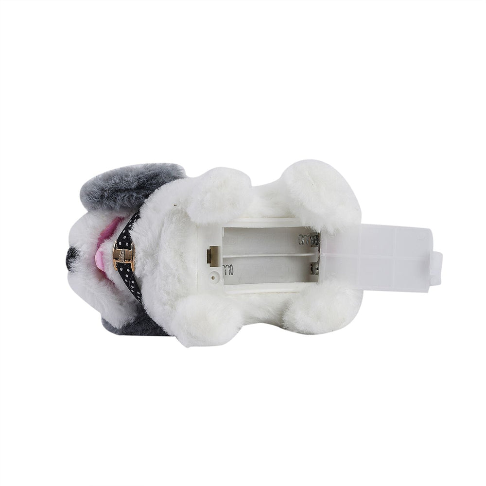 Doorbuster - Electric Walking Plush Dog Toy - Grey (Size 18x15x13 cm, 2 AA Battery Not Incl.)